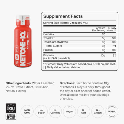 Ketone-IQ No Caffeine Shot